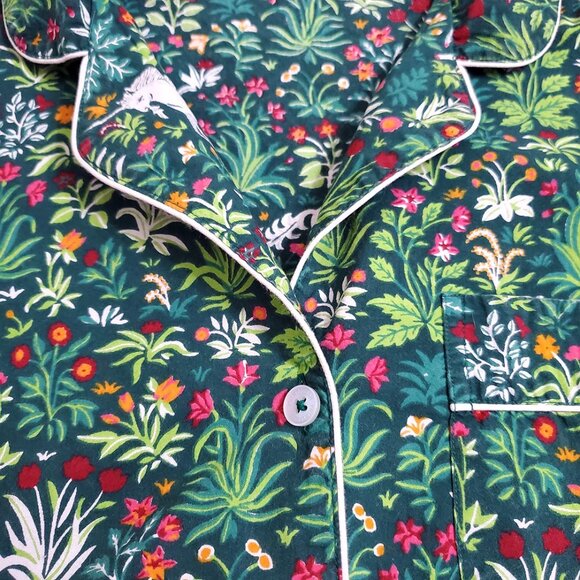 PrintFresh Pajama Top M Unicorn's Garden Juniper Organic Cotton Short Sleeve - Picture 6 of 13